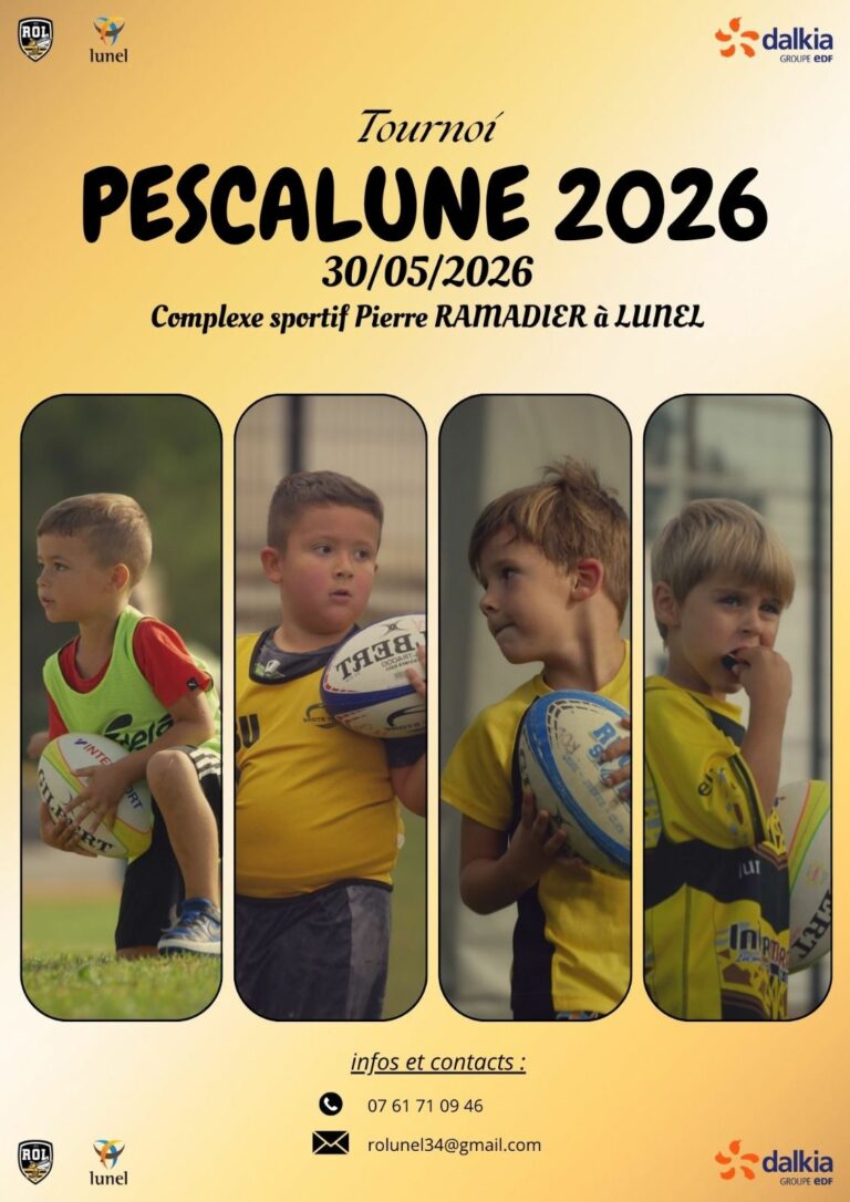 Tournoi Pescalune 2026 : plus de 700 jeunes rugbymen attendus à Lunel pour une grande fête du rugby