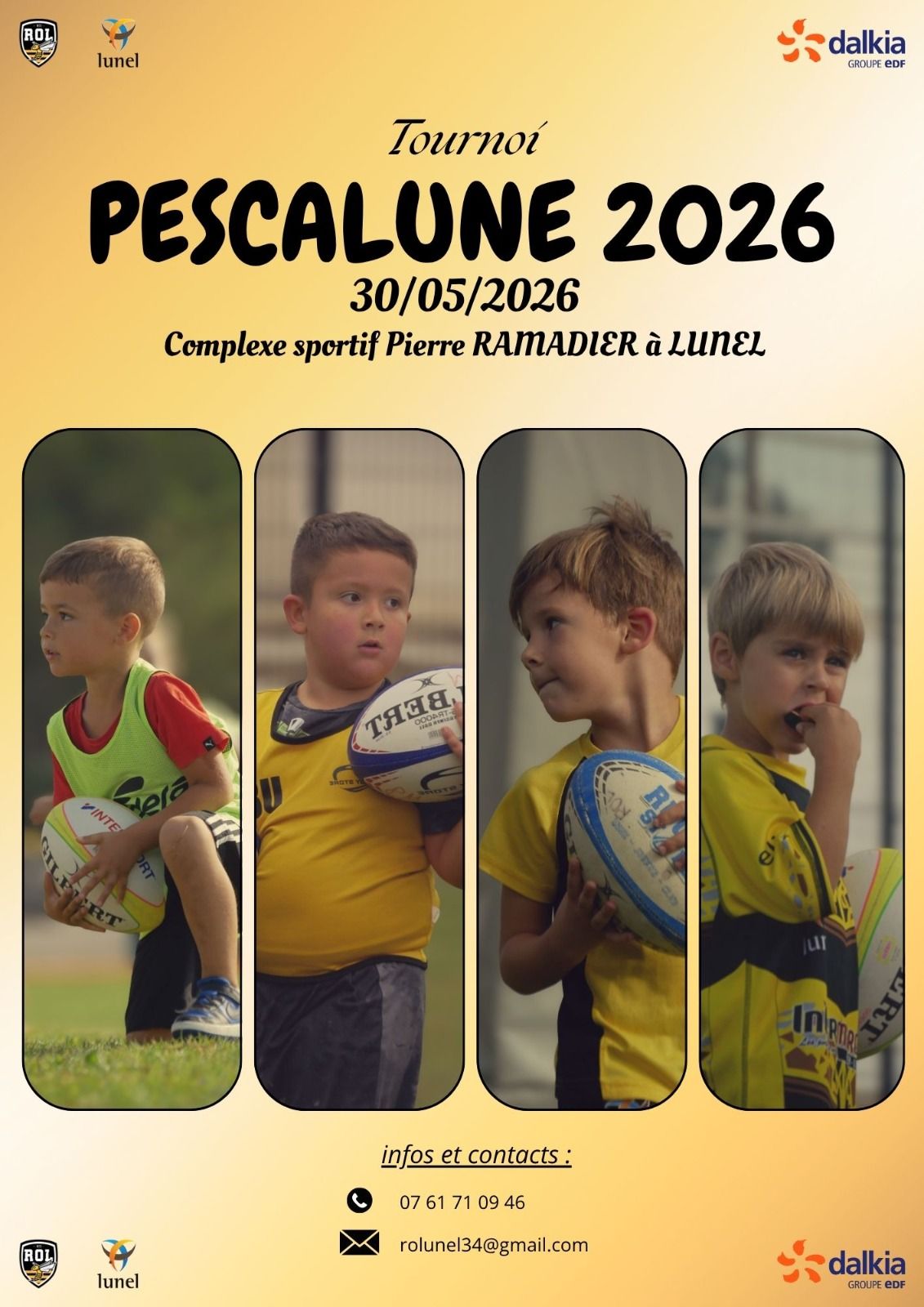 Tournoi Pescalune 2026 : plus de 700 jeunes rugbymen attendus à Lunel pour une grande fête du rugby